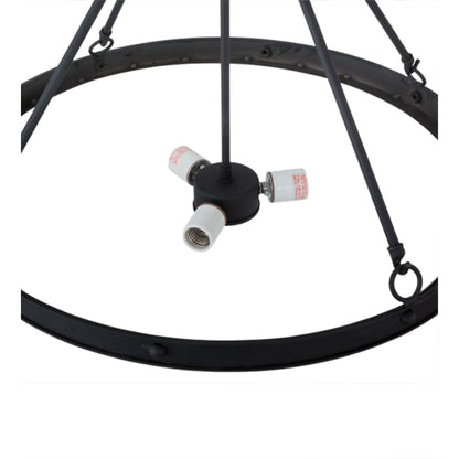Meyda Tiffany Freya 3 Light 24" Wide Semi-Flush Bowl Ceiling Fixture - Costello Black Finish