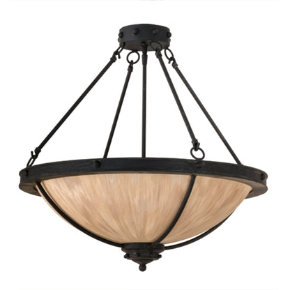 Meyda Tiffany Freya 3 Light 24" Wide Semi-Flush Bowl Ceiling Fixture - Costello Black Finish