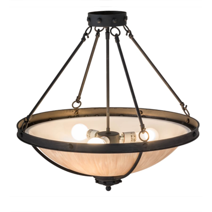 Meyda Tiffany Freya 3 Light 24" Wide Semi-Flush Bowl Ceiling Fixture - Costello Black Finish