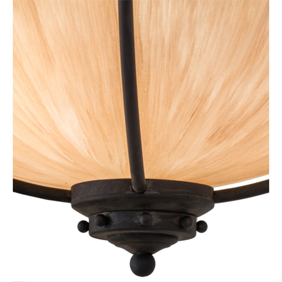 Meyda Tiffany Freya 3 Light 24" Wide Semi-Flush Bowl Ceiling Fixture - Costello Black Finish