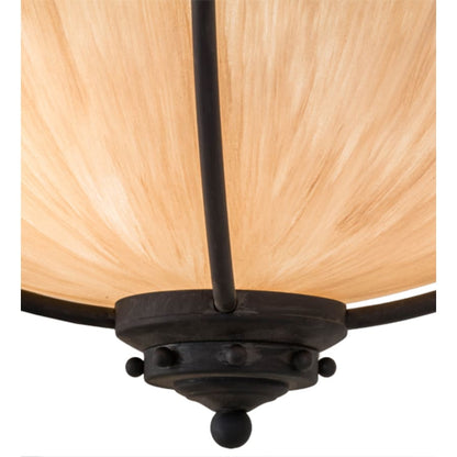 Meyda Tiffany Freya 3 Light 24" Wide Semi-Flush Bowl Ceiling Fixture - Costello Black Finish