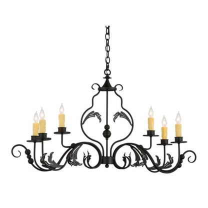 Meyda Tiffany Augusta 6 Light 42" Wide Taper Candle Style Chandelier
