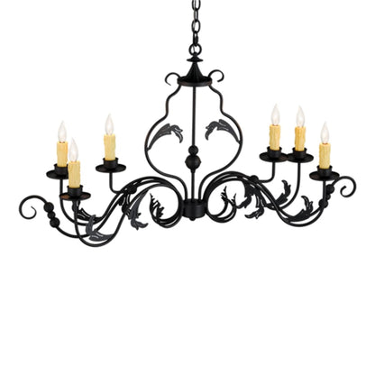 Meyda Tiffany Augusta 6 Light 42" Wide Taper Candle Style Chandelier