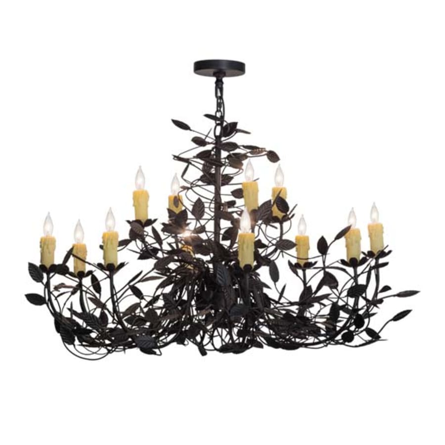 Meyda Tiffany Pear Leaf 12 Light 42" Wide Taper Candle Style Chandelier