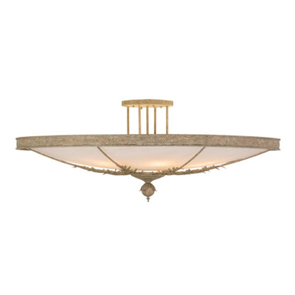 Meyda Tiffany Hoja 8 Light 60" Wide Semi-Flush Bowl Ceiling Fixture