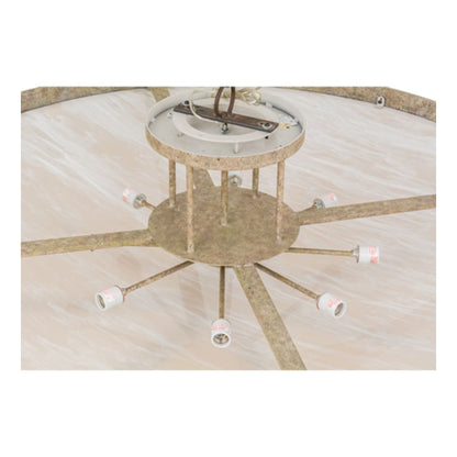 Meyda Tiffany Hoja 8 Light 60" Wide Semi-Flush Bowl Ceiling Fixture