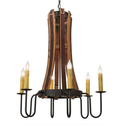 Meyda Tiffany Barrel Stave 6 Light 30" Wide Taper Candle Style Chandelier
