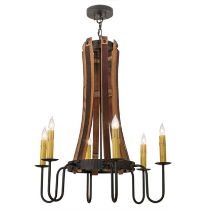 Meyda Tiffany Barrel Stave 6 Light 30" Wide Taper Candle Style Chandelier