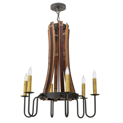 Meyda Tiffany Barrel Stave 6 Light 30" Wide Taper Candle Style Chandelier