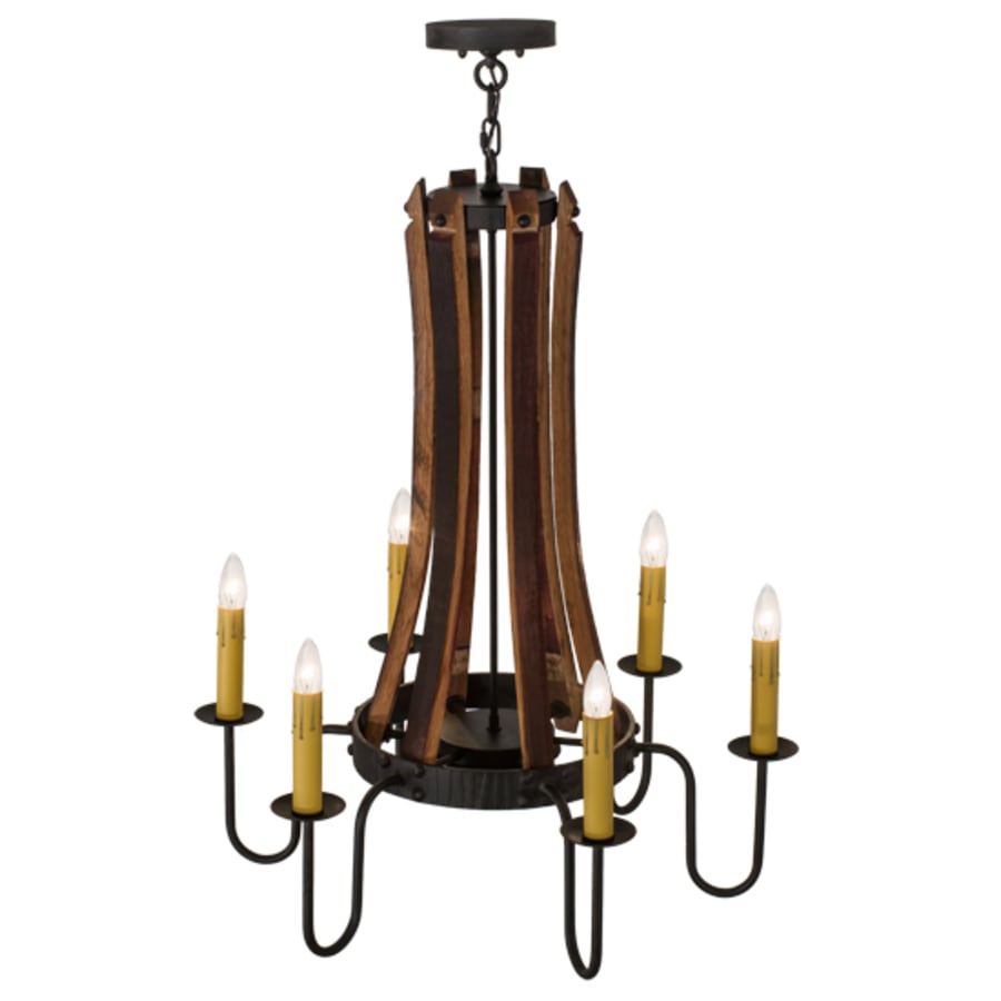 Meyda Tiffany Barrel Stave 6 Light 30" Wide Taper Candle Style Chandelier