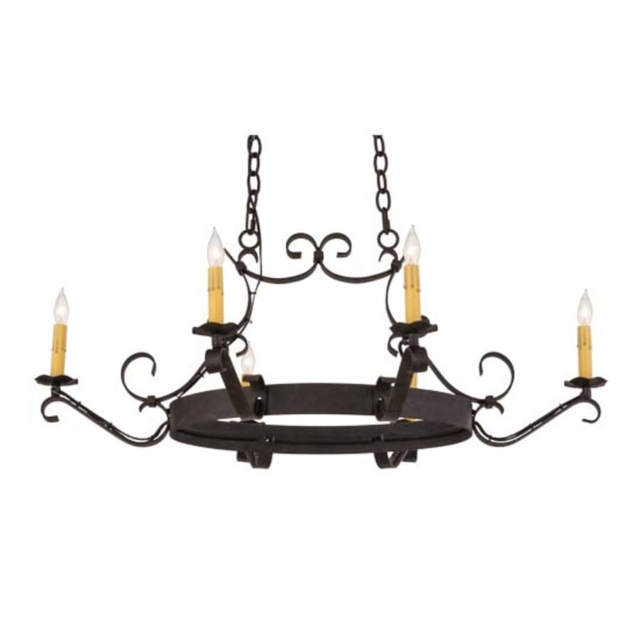 Meyda Tiffany Hand forged 6 Light 29" Wide Taper Candle Style Chandelier