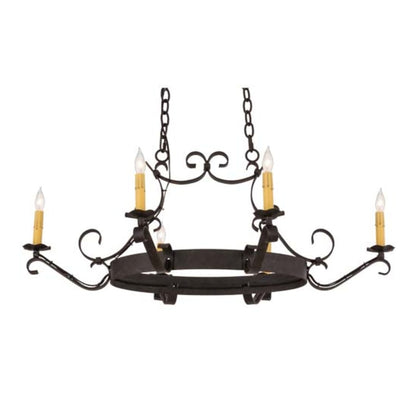 Meyda Tiffany Hand forged 6 Light 29" Wide Taper Candle Style Chandelier