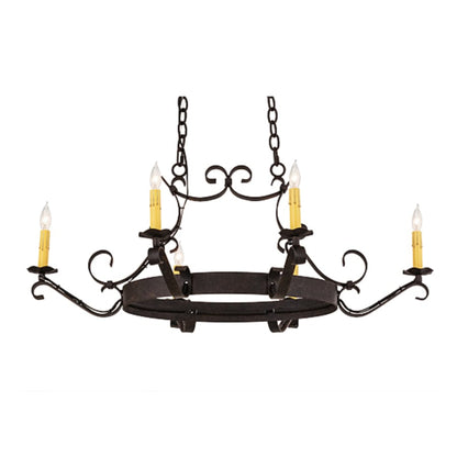 Meyda Tiffany Hand forged 6 Light 29" Wide Taper Candle Style Chandelier