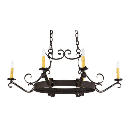 Meyda Tiffany Hand forged 6 Light 29" Wide Taper Candle Style Chandelier