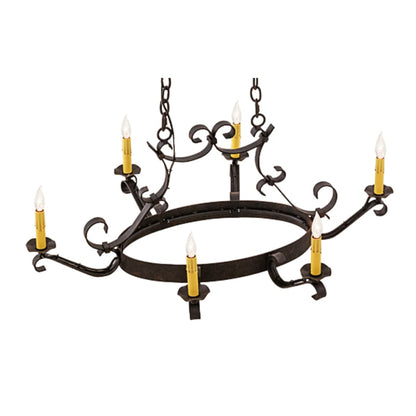 Meyda Tiffany Hand forged 6 Light 29" Wide Taper Candle Style Chandelier