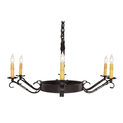 Meyda Tiffany Hand forged 6 Light 29" Wide Taper Candle Style Chandelier