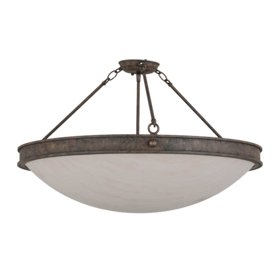Meyda Tiffany Dionne 3 Light 30" Wide Semi-Flush Bowl Ceiling Fixture - Antiquity Finish