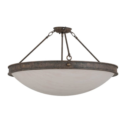 Meyda Tiffany Dionne 3 Light 30" Wide Semi-Flush Bowl Ceiling Fixture - Antiquity Finish