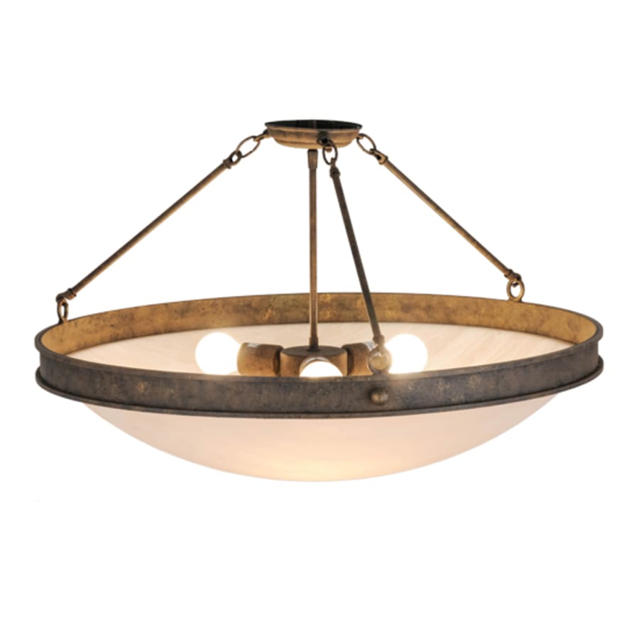 Meyda Tiffany Dionne 3 Light 30" Wide Semi-Flush Bowl Ceiling Fixture - Antiquity Finish