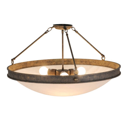 Meyda Tiffany Dionne 3 Light 30" Wide Semi-Flush Bowl Ceiling Fixture - Antiquity Finish