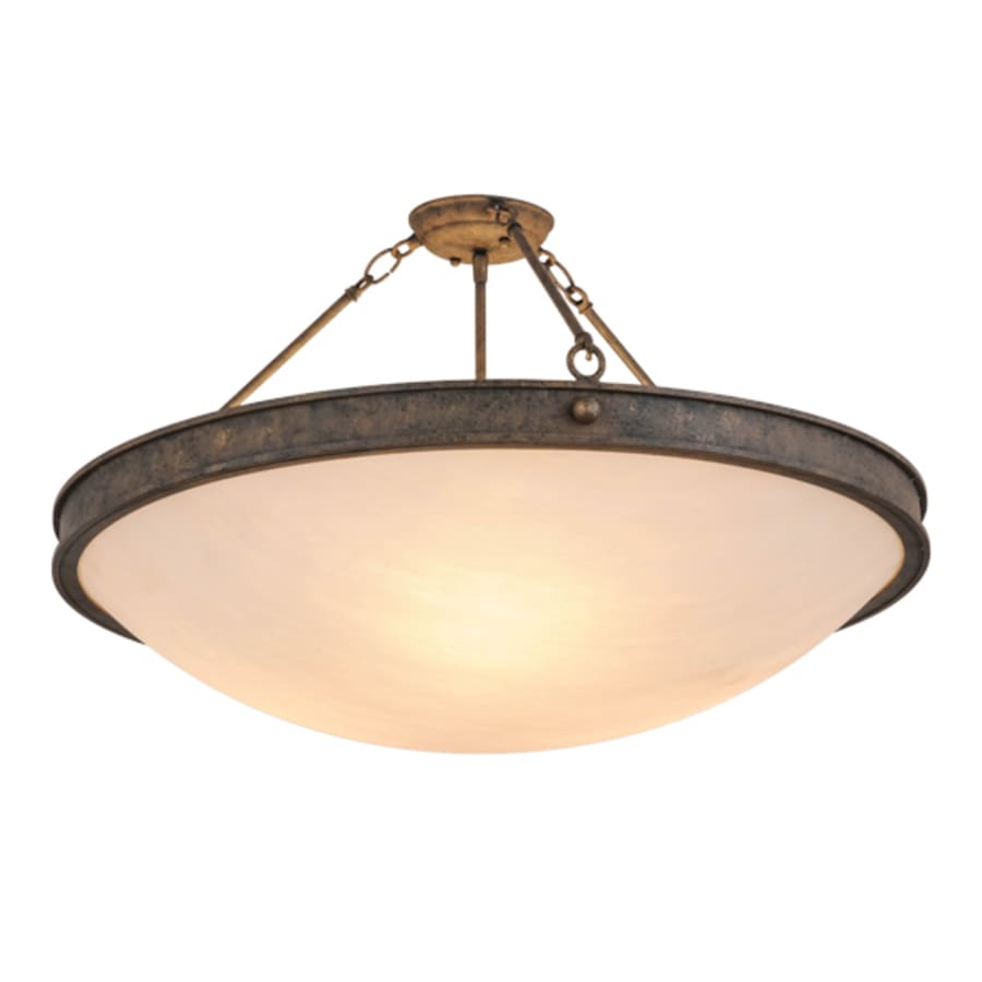 Meyda Tiffany Dionne 3 Light 30" Wide Semi-Flush Bowl Ceiling Fixture - Antiquity Finish