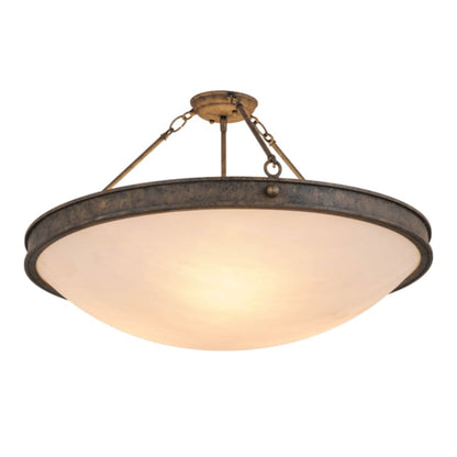 Meyda Tiffany Dionne 3 Light 30" Wide Semi-Flush Bowl Ceiling Fixture - Antiquity Finish