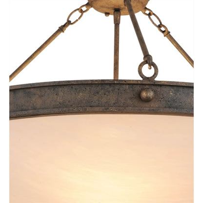 Meyda Tiffany Dionne 3 Light 30" Wide Semi-Flush Bowl Ceiling Fixture - Antiquity Finish