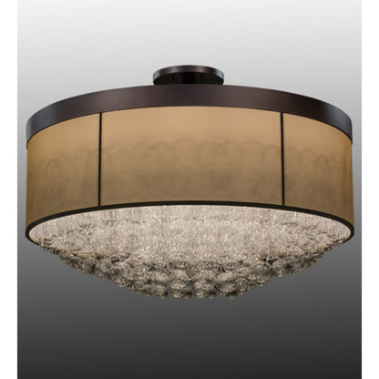 Meyda Tiffany Cilindro Bulle 15 Light 72" Wide Semi-Flush Waterfall Ceiling Fixture