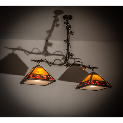 Meyda Tiffany Maple Leaf 2 Light 42" Wide Linear Pendant