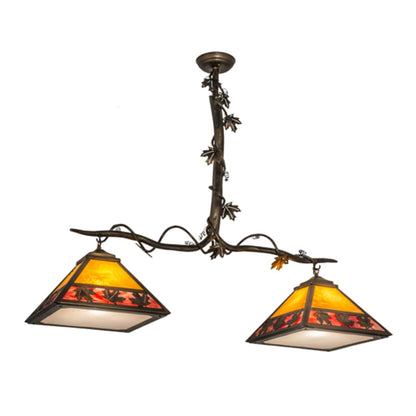 Meyda Tiffany Maple Leaf 2 Light 42" Wide Linear Pendant