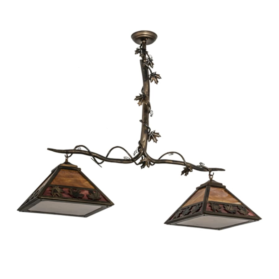 Meyda Tiffany Maple Leaf 2 Light 42" Wide Linear Pendant