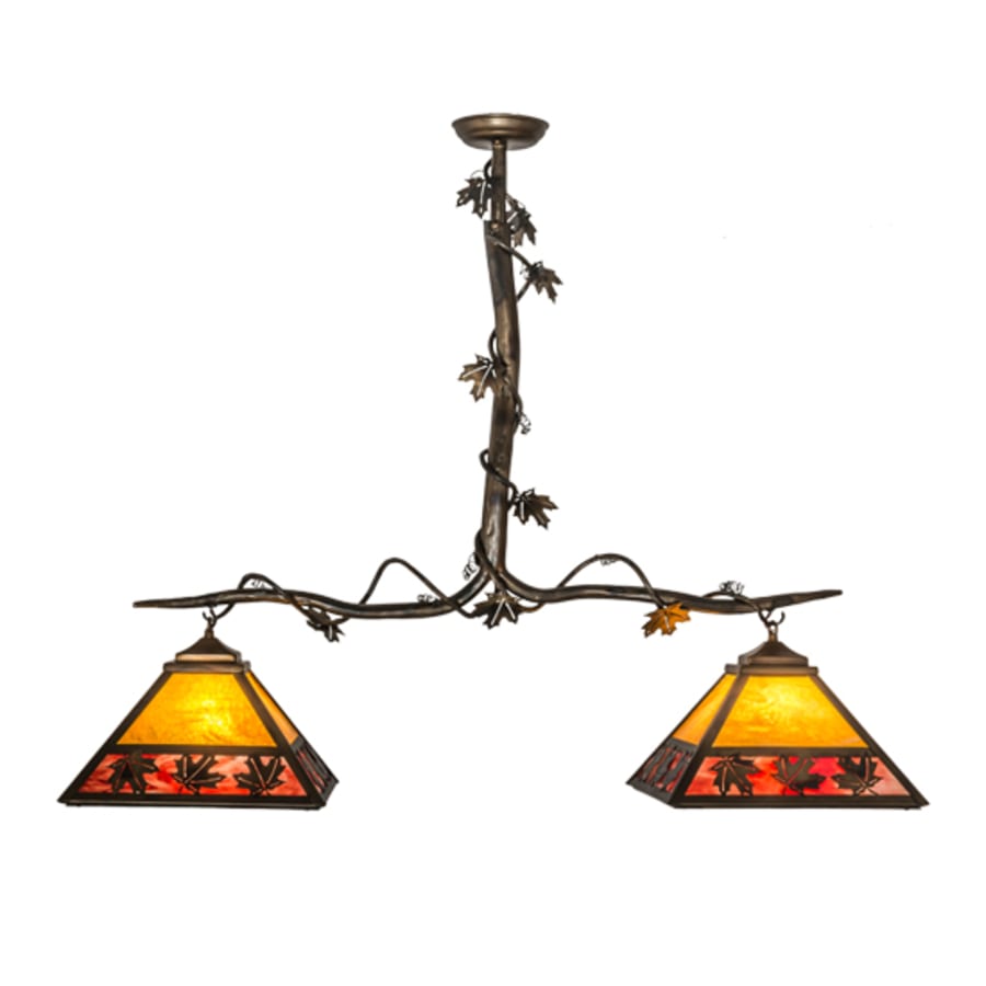 Meyda Tiffany Maple Leaf 2 Light 42" Wide Linear Pendant