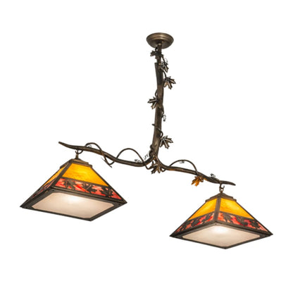 Meyda Tiffany Maple Leaf 2 Light 42" Wide Linear Pendant