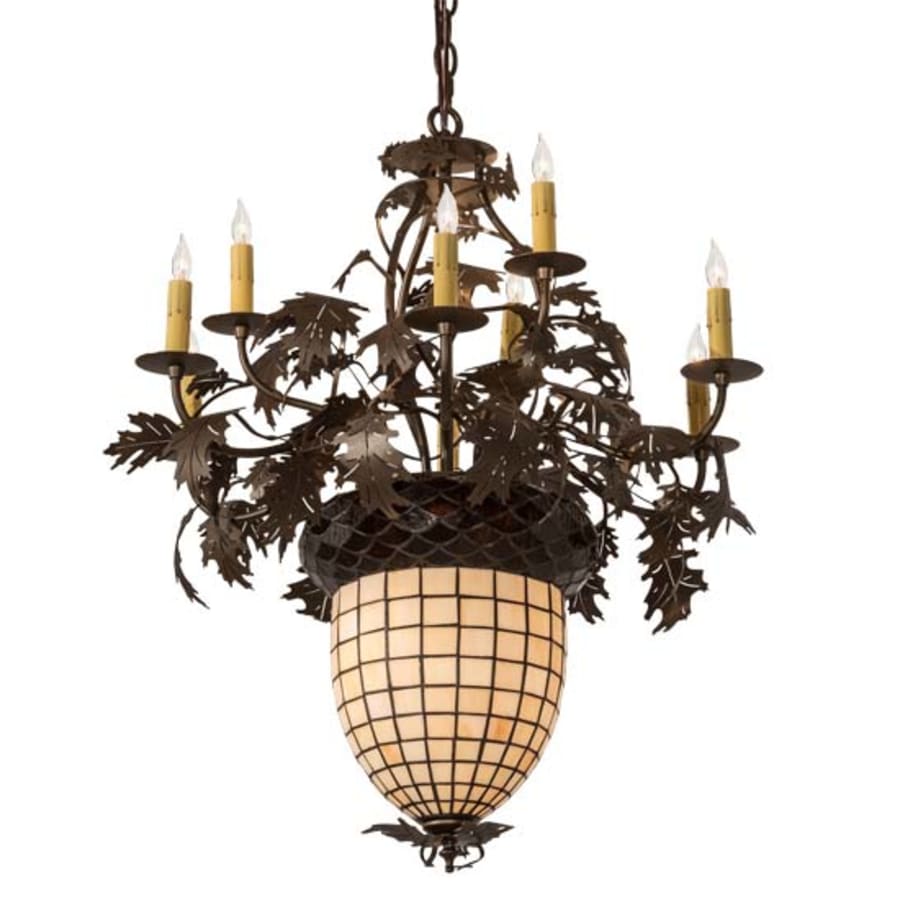 Meyda Tiffany Greenbriar Oak 11 Light 28" Wide Taper Candle Style Chandelier