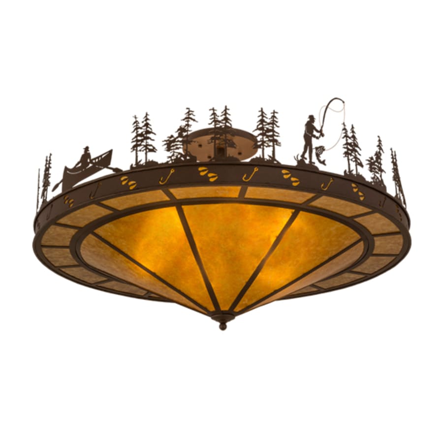 Meyda Tiffany Fishtracks 6 Light 48" Wide Semi-Flush Ceiling Fixture
