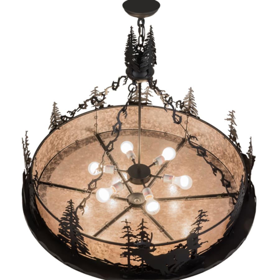 Meyda Tiffany Wildlife at Dusk 6 Light 40" Wide Pendant