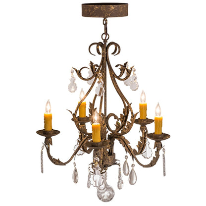Meyda Tiffany French Elegance 5 Light 25" Wide Crystal Candle Style Chandelier