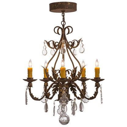 Meyda Tiffany French Elegance 5 Light 25" Wide Crystal Candle Style Chandelier
