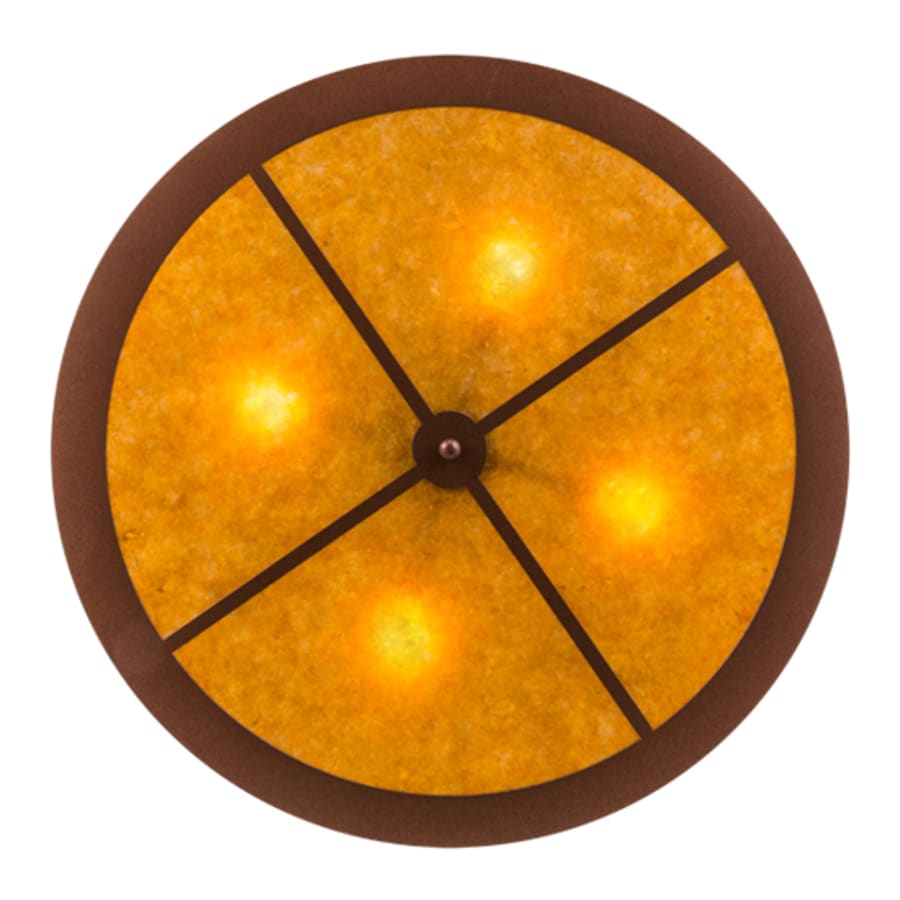 Meyda Tiffany Mountain Pine 4 Light 36" Wide Semi-Flush Drum Ceiling Fixture - Rust Finish