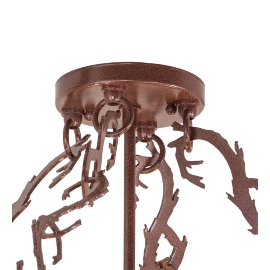 Meyda Tiffany Mountain Pine 4 Light 36" Wide Semi-Flush Drum Ceiling Fixture - Rust Finish