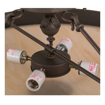 Meyda Tiffany Arabesque 4 Light 28" Wide Semi-Flush Bowl Ceiling Fixture - Gilded Tobacco Finish