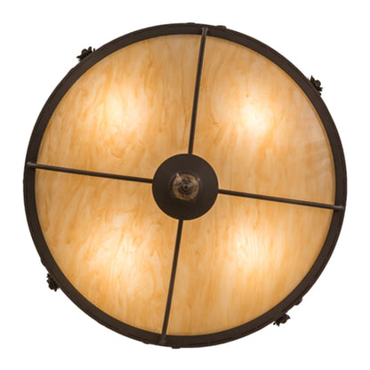 Meyda Tiffany Arabesque 4 Light 28" Wide Semi-Flush Bowl Ceiling Fixture - Gilded Tobacco Finish