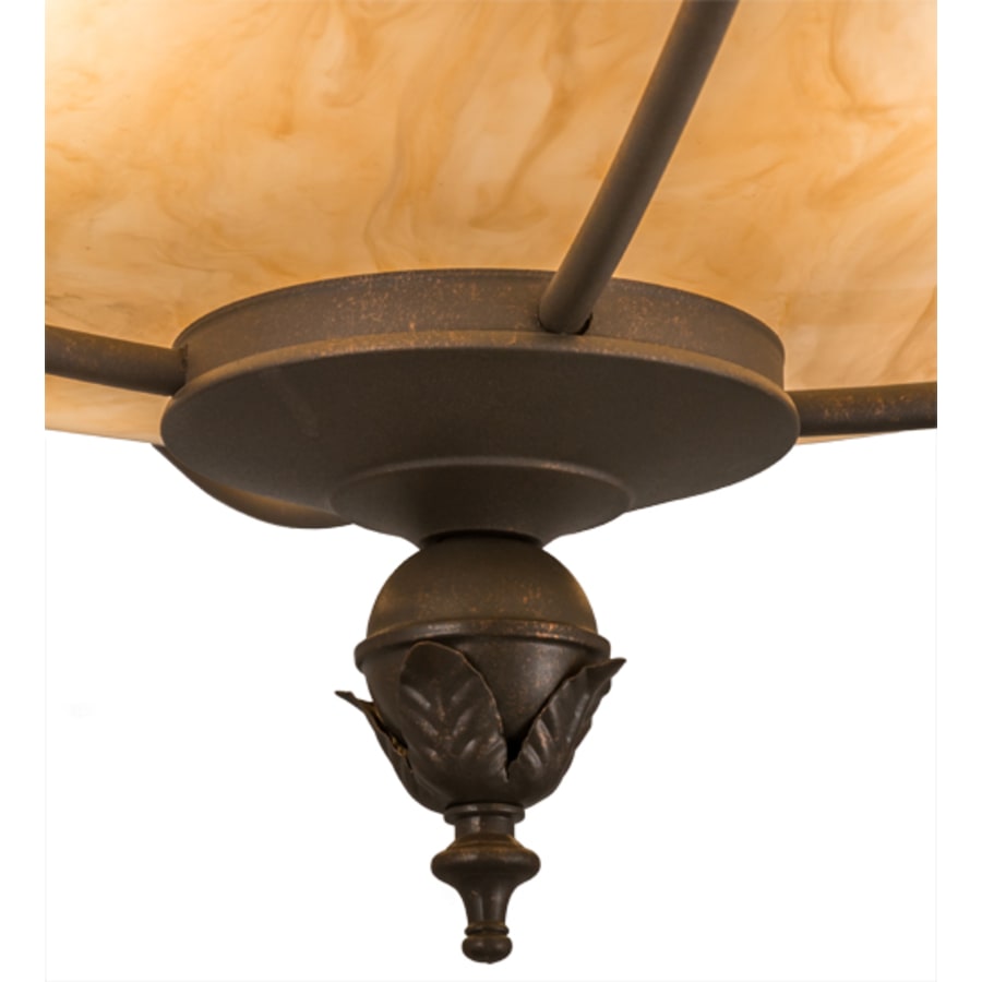Meyda Tiffany Arabesque 4 Light 28" Wide Semi-Flush Bowl Ceiling Fixture - Gilded Tobacco Finish