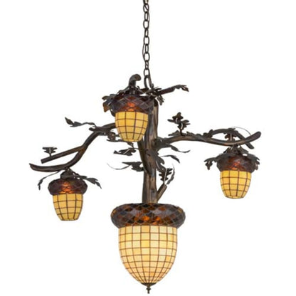 Meyda Tiffany Acorn 4 Light 48" Wide Chandelier