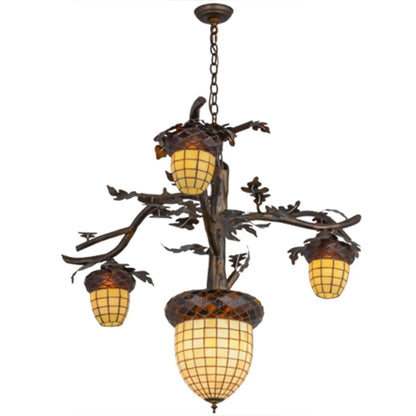 Meyda Tiffany Acorn 4 Light 48" Wide Chandelier