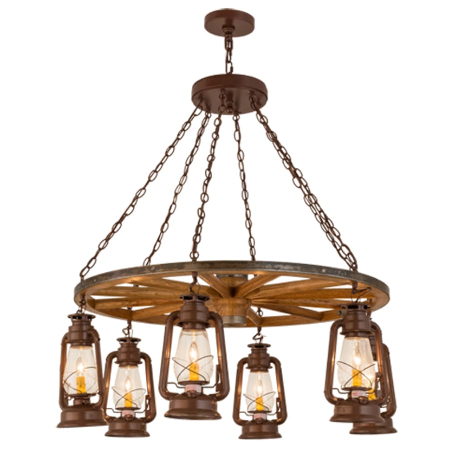Meyda Tiffany Miners Lantern 6 Light 40" Wide Lantern Chandelier