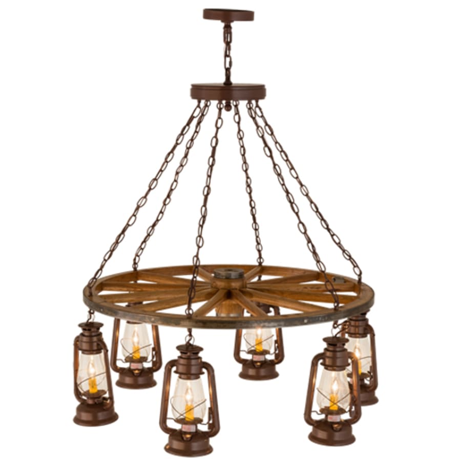 Meyda Tiffany Miners Lantern 6 Light 40" Wide Lantern Chandelier