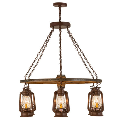Meyda Tiffany Miners Lantern 6 Light 40" Wide Lantern Chandelier