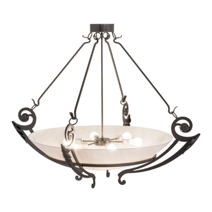 Meyda Tiffany Ceres 6 Light 50" Wide Semi-Flush Bowl Ceiling Fixture - Timeless Bronze Finish