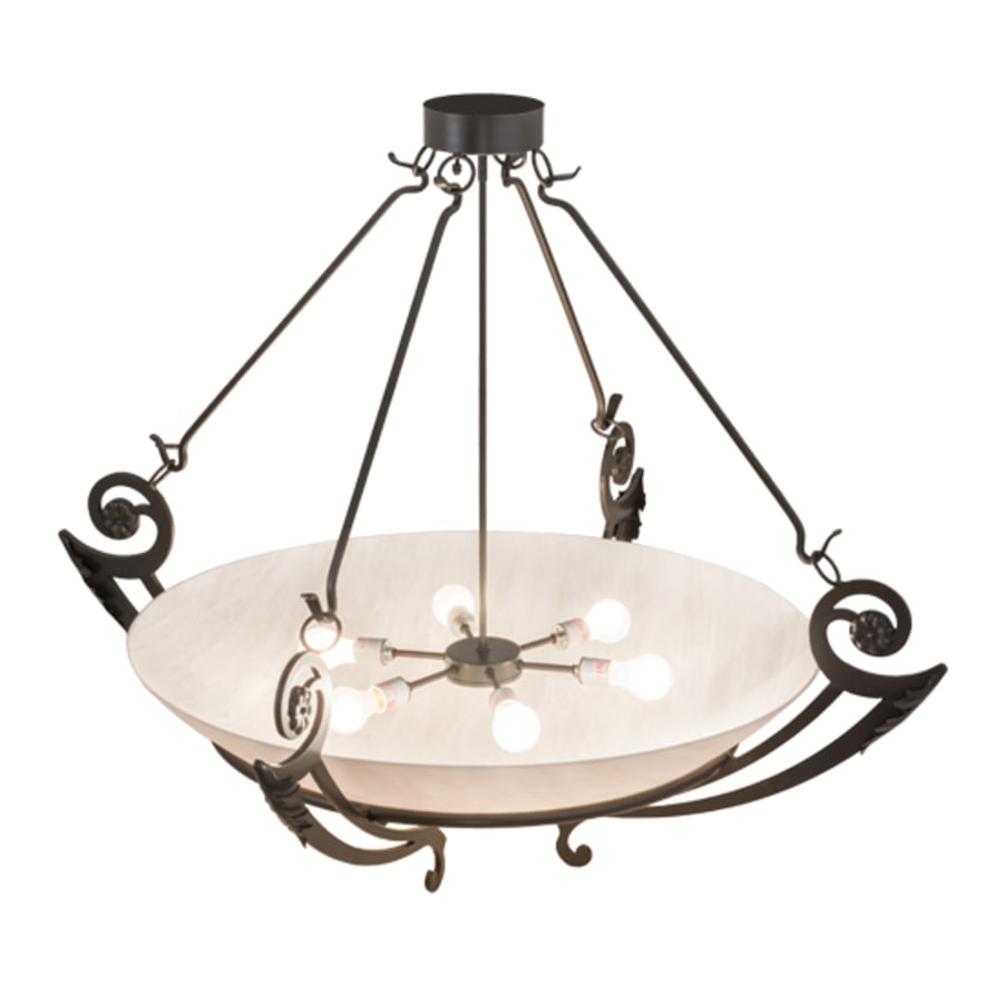 Meyda Tiffany Ceres 6 Light 50" Wide Semi-Flush Bowl Ceiling Fixture - Timeless Bronze Finish